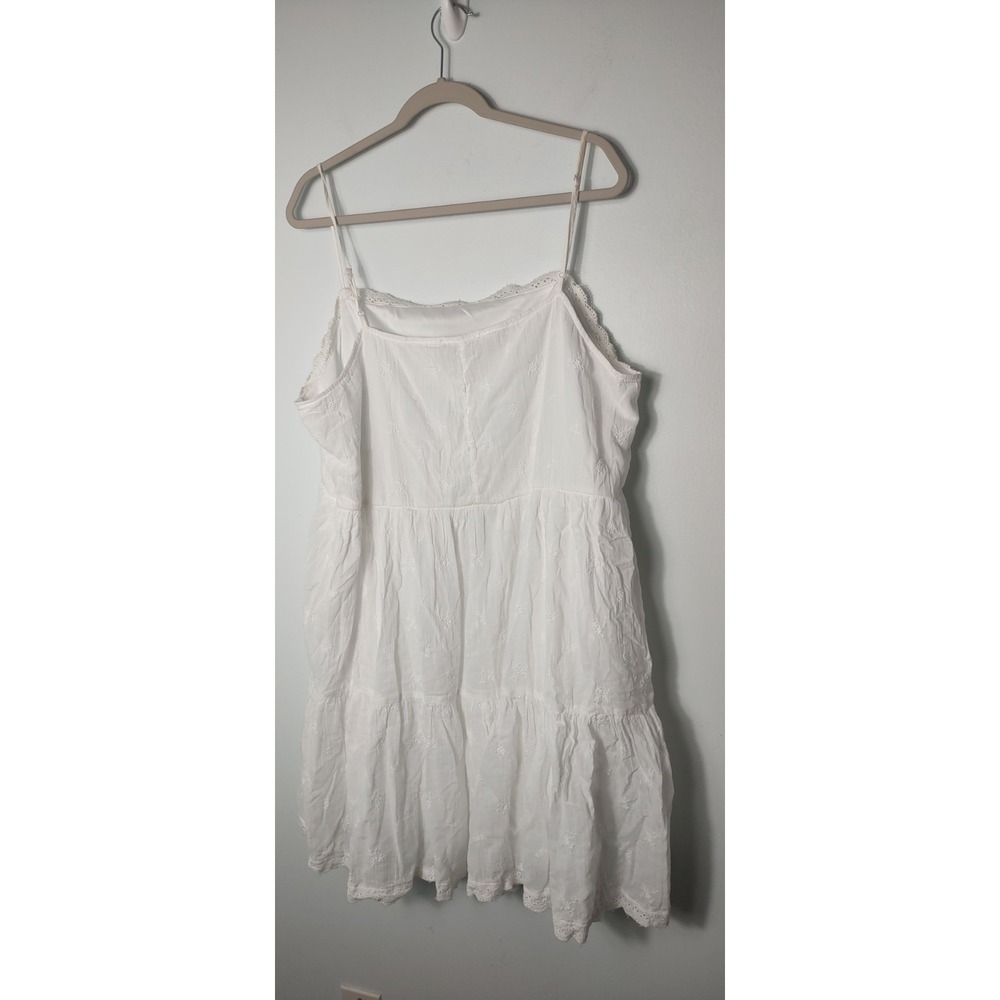 American Eagle White Eyelet Tiered Babydoll Mini Dress Coquette Boho CamisoleXXL - Picture 2 of 4